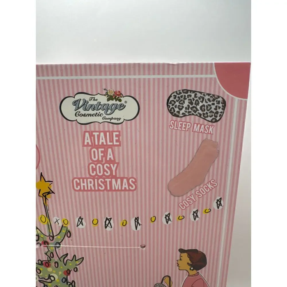 THE VINTAGE COSMETIC COMPANY Tale of a Cosy Christmas Sleep Mask‎ and Socks BNIB